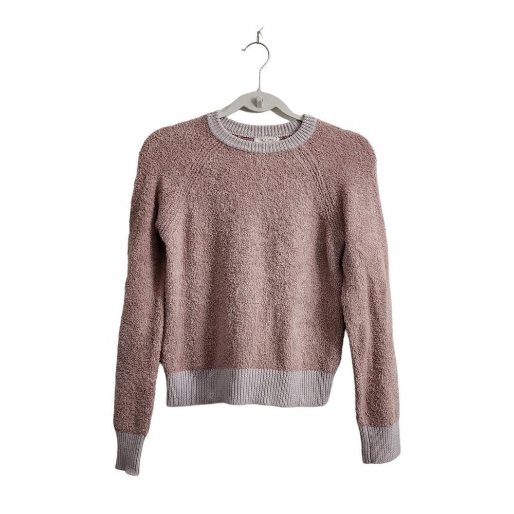 Rag & Bone Sweater Womens XXS Blush Pink Valerie Merino Wool Teddy Cozy Knit